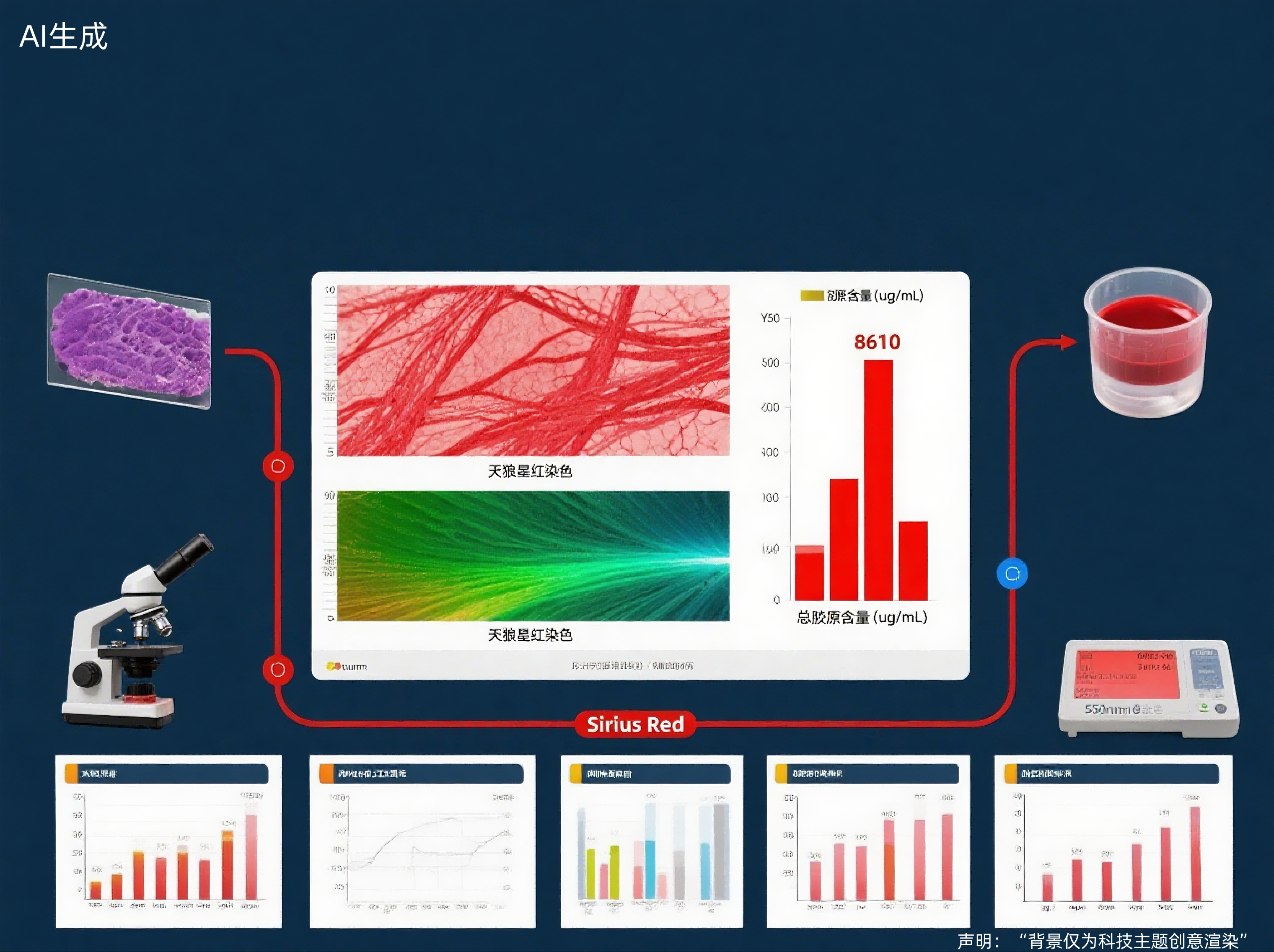 胶原蛋白含量检测天狼星红总胶原检测